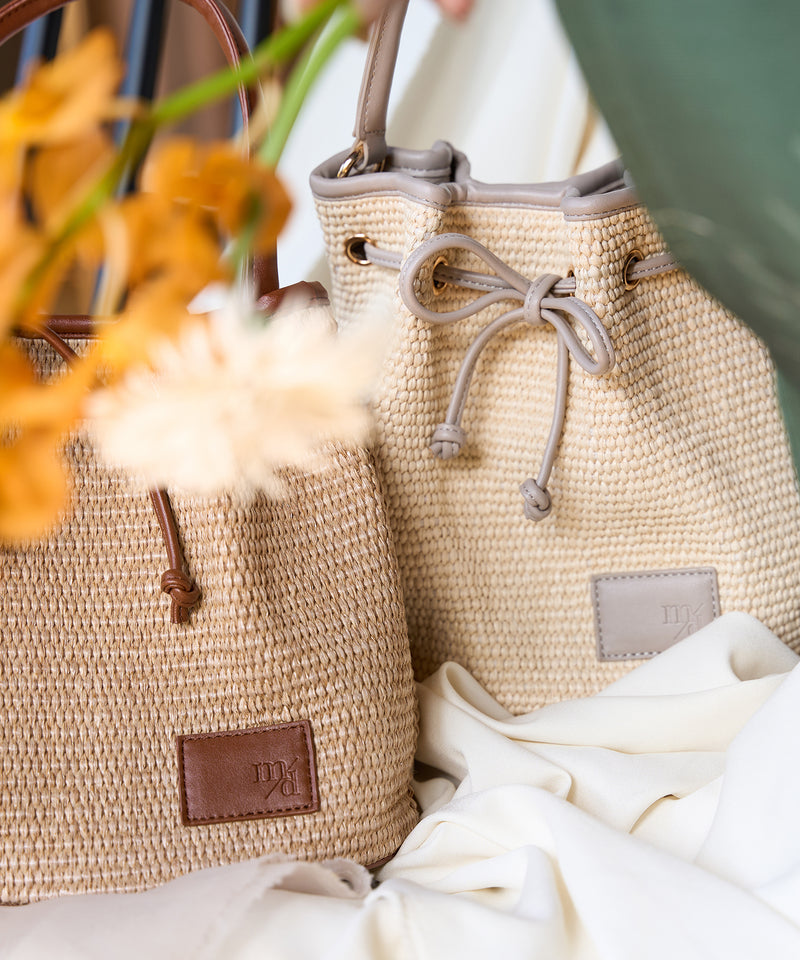 drawstring ribbon basket bag / ドロストリボンカゴバッグ　