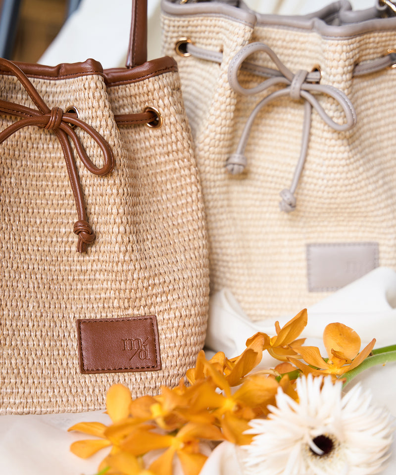 drawstring ribbon basket bag / ドロストリボンカゴバッグ　