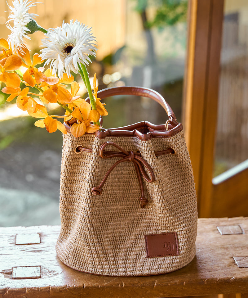 drawstring ribbon basket bag / ドロストリボンカゴバッグ　