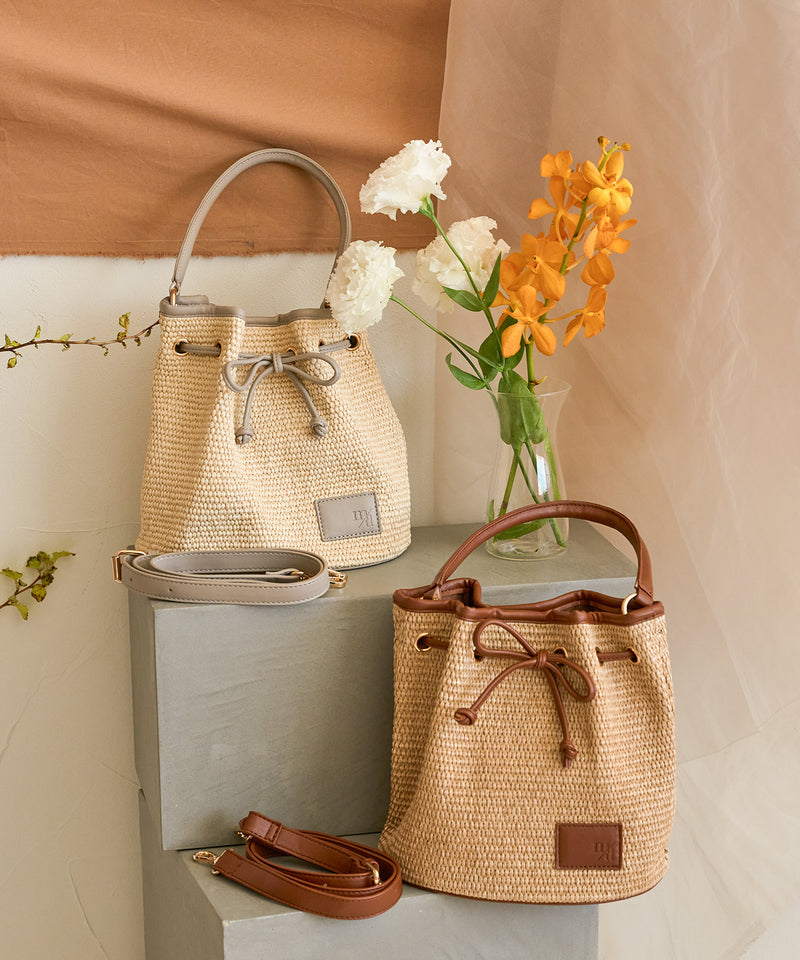 drawstring ribbon basket bag / ドロストリボンカゴバッグ　