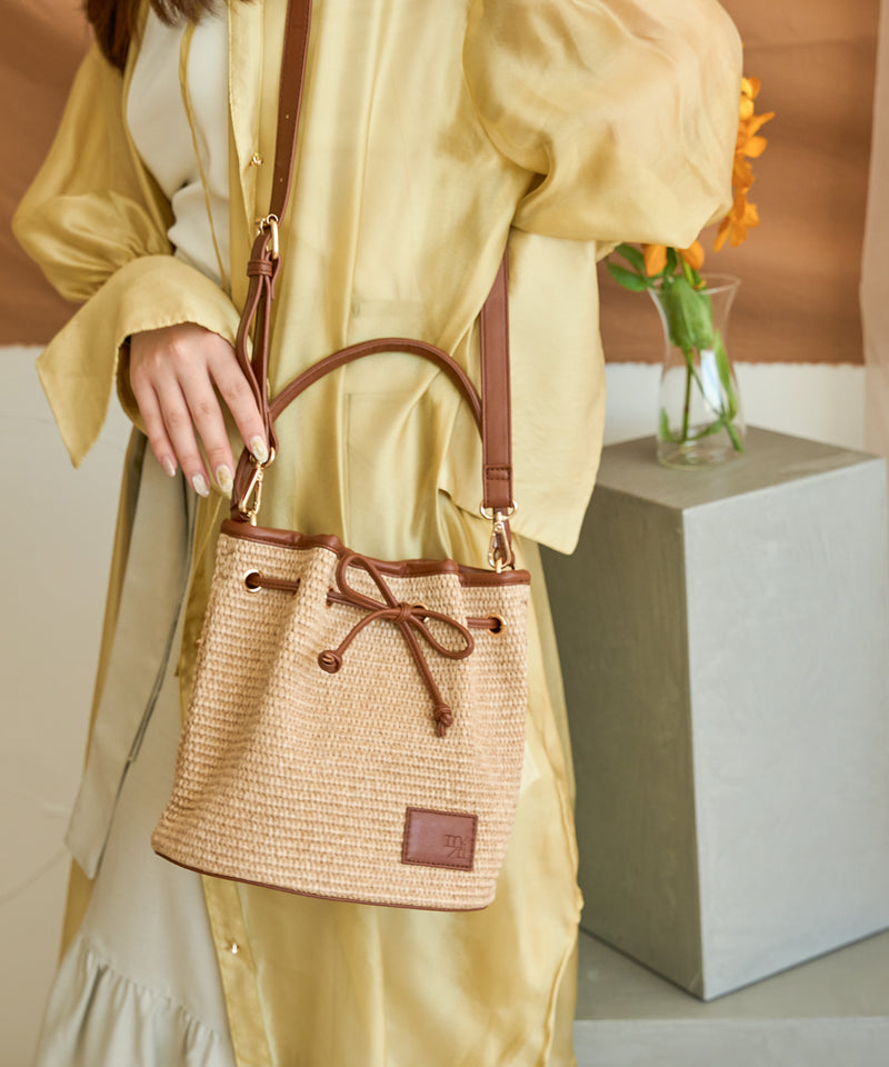 drawstring ribbon basket bag / ドロストリボンカゴバッグ　