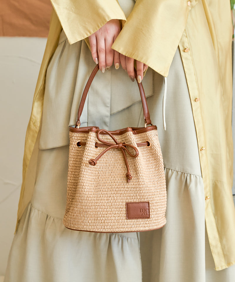 drawstring ribbon basket bag / ドロストリボンカゴバッグ　