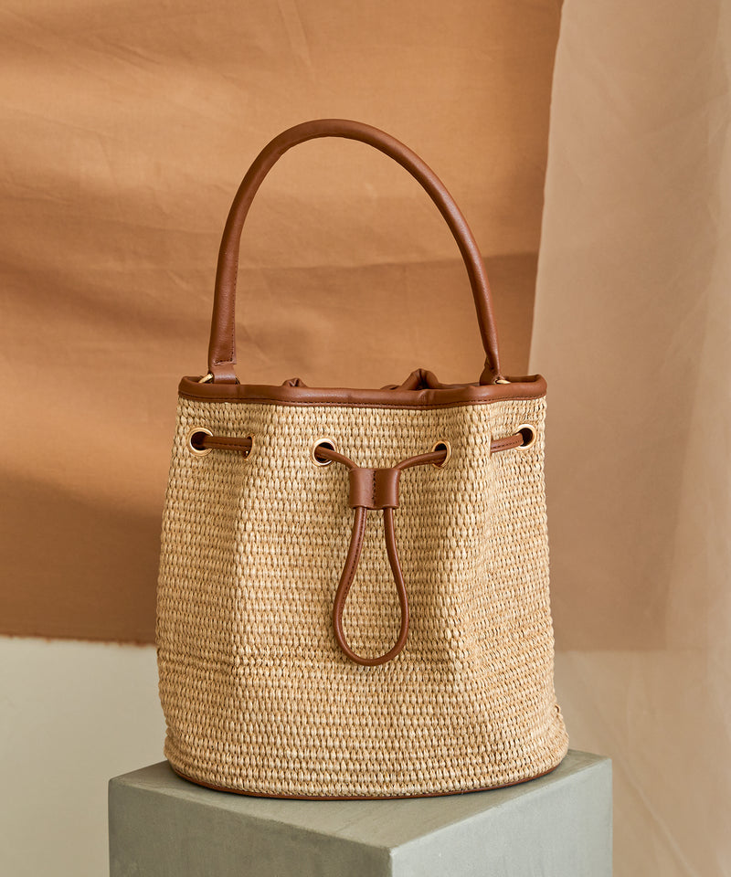 drawstring ribbon basket bag / ドロストリボンカゴバッグ　