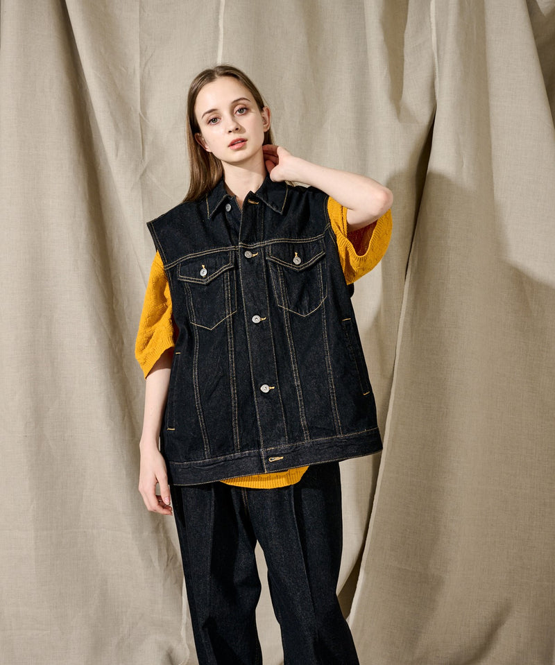【WETTEMPT】NO SLEEVE DENIM JACKET/ノースリーブデニムジャケット