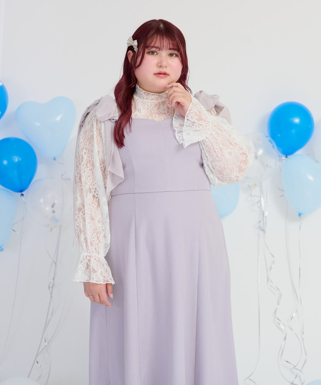 ぽっちゃりさん向けファッション|Louiosy|ルオシー|CHIFFON RIBBON CAMI DRESS/シフォンリボンキャミワンピース –  favclo.