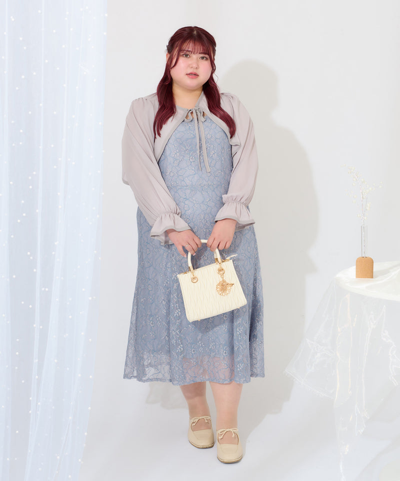 【Anniversary Special item】CHIFFON BOLERO & LACE CAMI DRESS SET/マルチウェイシフォンボレロ+レースキャミワンピースセット