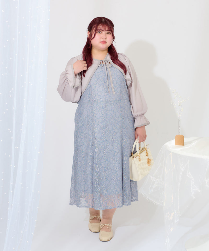 【Anniversary Special item】CHIFFON BOLERO & LACE CAMI DRESS SET/マルチウェイシフォンボレロ+レースキャミワンピースセット