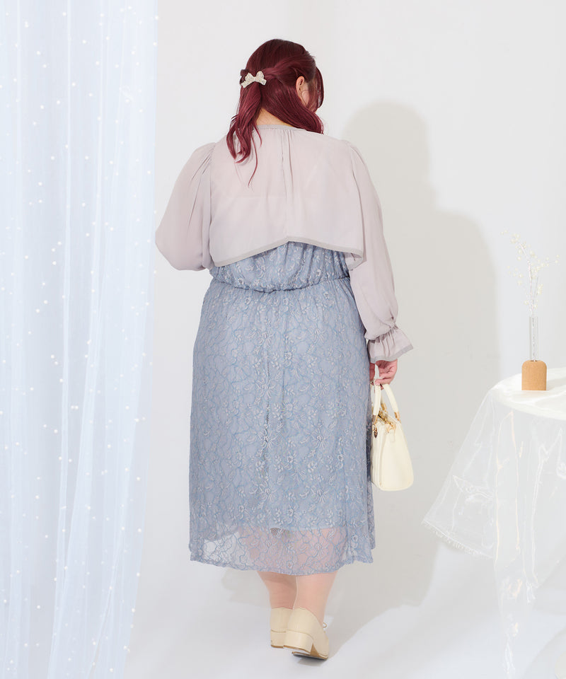 【Anniversary Special item】CHIFFON BOLERO & LACE CAMI DRESS SET/マルチウェイシフォンボレロ+レースキャミワンピースセット