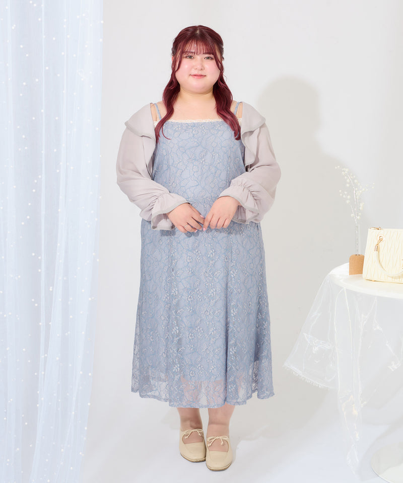 【Anniversary Special item】CHIFFON BOLERO & LACE CAMI DRESS SET/マルチウェイシフォンボレロ+レースキャミワンピースセット