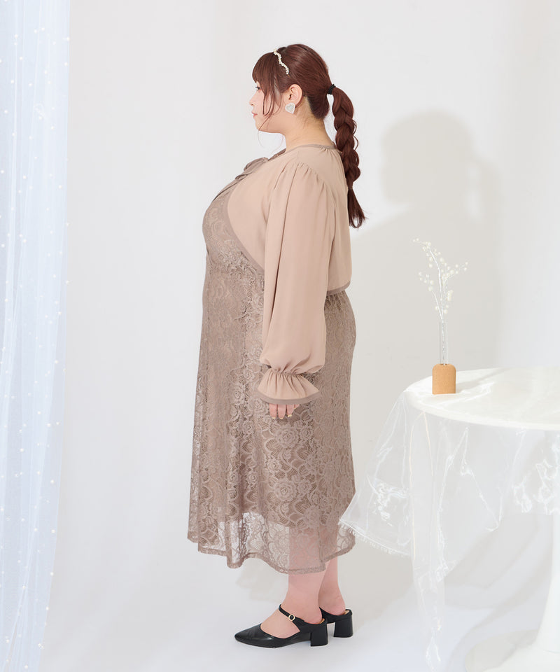 【Anniversary Special item】CHIFFON BOLERO & LACE CAMI DRESS SET/マルチウェイシフォンボレロ+レースキャミワンピースセット