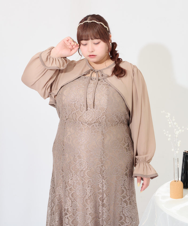 【Anniversary Special item】CHIFFON BOLERO & LACE CAMI DRESS SET/マルチウェイシフォンボレロ+レースキャミワンピースセット