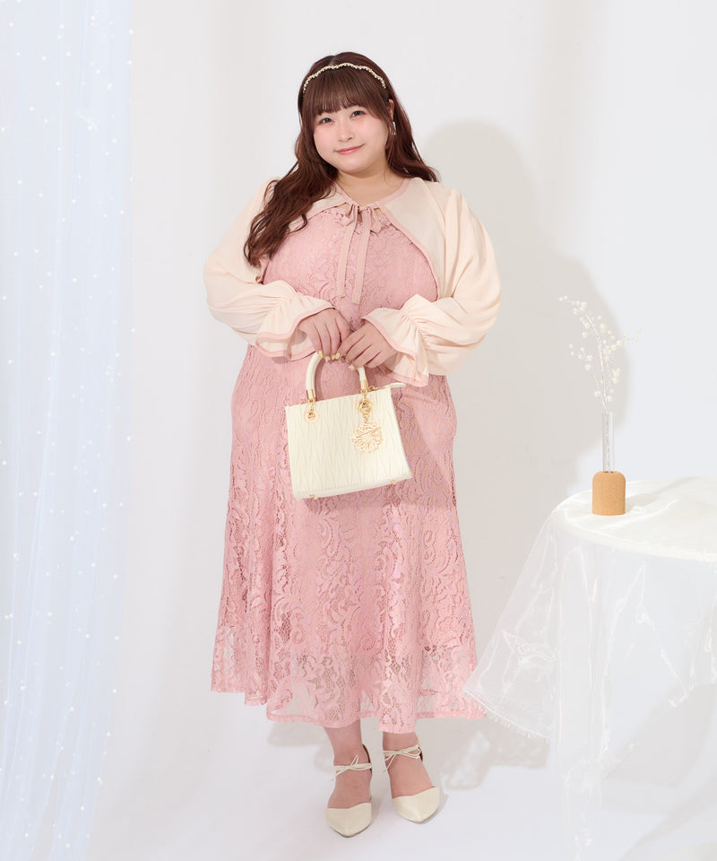 【Anniversary Special item】CHIFFON BOLERO & LACE CAMI DRESS SET/マルチウェイシフォンボレロ+レースキャミワンピースセット