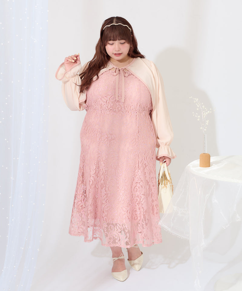 【Anniversary Special item】CHIFFON BOLERO & LACE CAMI DRESS SET/マルチウェイシフォンボレロ+レースキャミワンピースセット