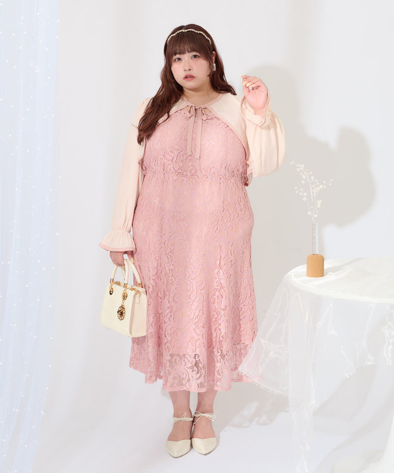 【Anniversary Special item】CHIFFON BOLERO & LACE CAMI DRESS SET/マルチウェイシフォンボレロ+レースキャミワンピースセット