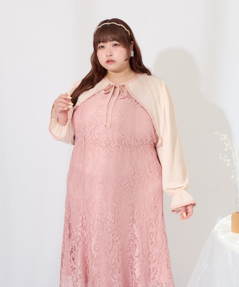 【Anniversary Special item】CHIFFON BOLERO & LACE CAMI DRESS SET/マルチウェイシフォンボレロ+レースキャミワンピースセット