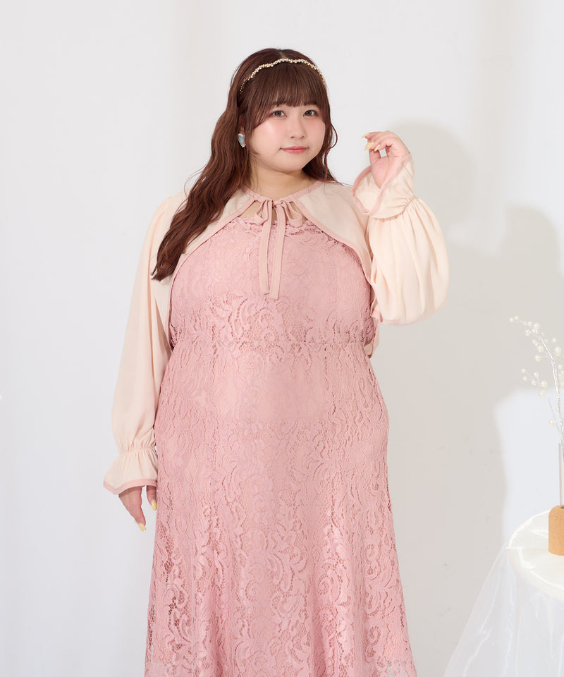 【Anniversary Special item】CHIFFON BOLERO & LACE CAMI DRESS SET/マルチウェイシフォンボレロ+レースキャミワンピースセット