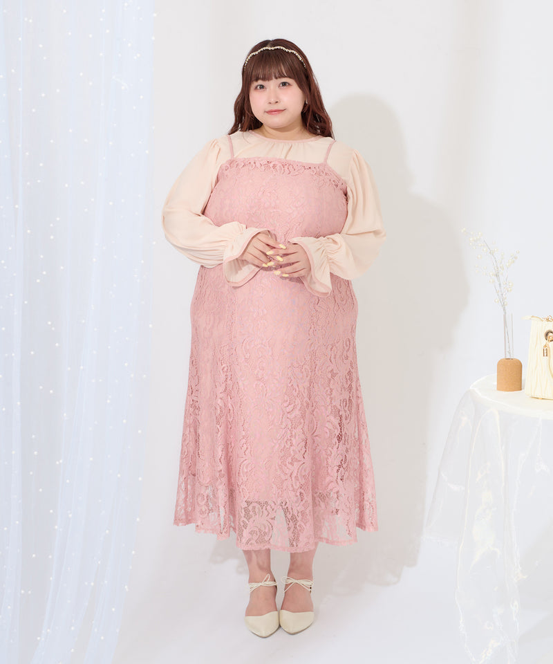 【Anniversary Special item】CHIFFON BOLERO & LACE CAMI DRESS SET/マルチウェイシフォンボレロ+レースキャミワンピースセット