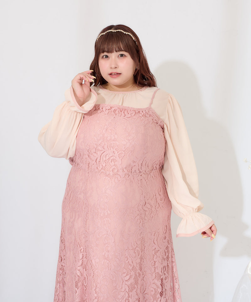 【Anniversary Special item】CHIFFON BOLERO & LACE CAMI DRESS SET/マルチウェイシフォンボレロ+レースキャミワンピースセット