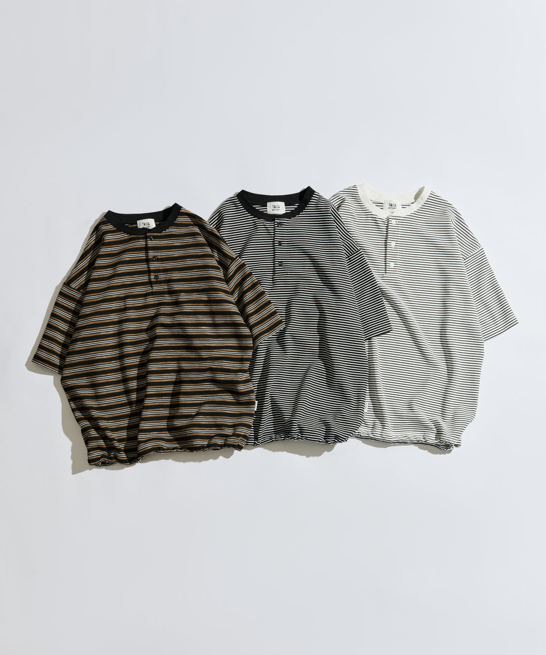 WETTEMPT｜ウィテンプト】HENLEY NECK BORDER S/S TEE / ヘンリー
