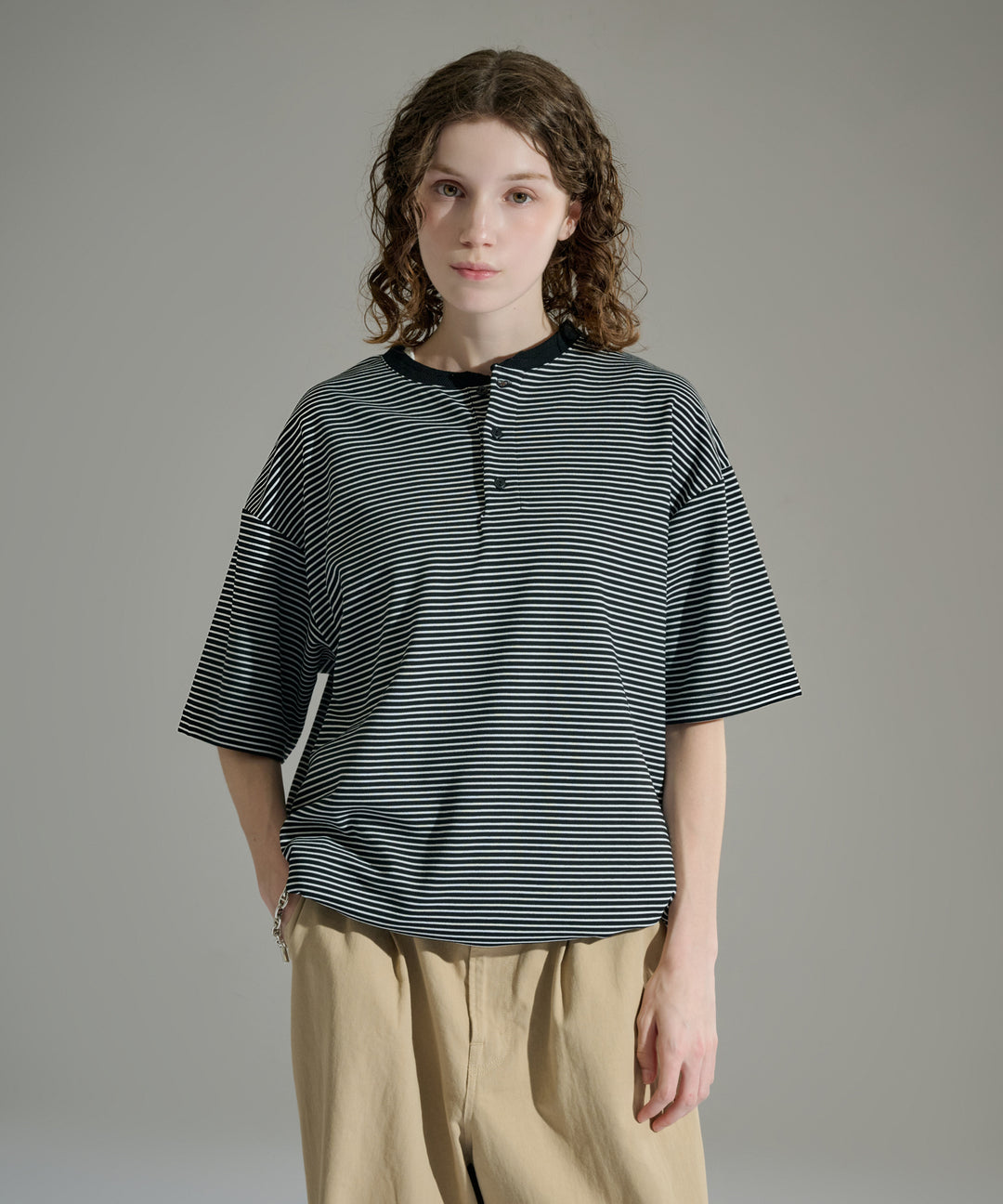 WETTEMPT｜ウィテンプト】HENLEY NECK BORDER S/S TEE / ヘンリー