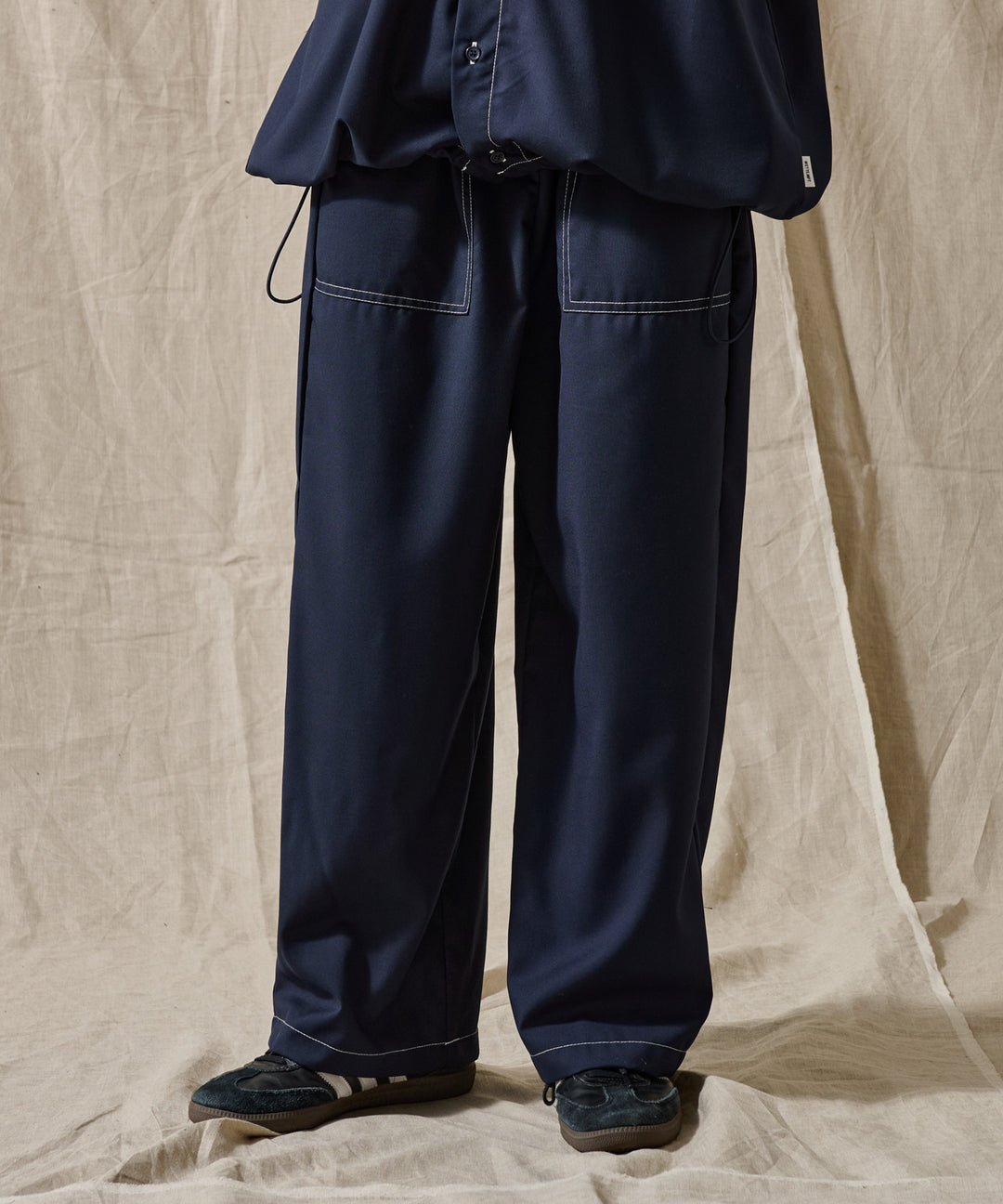 WETTEMPT 2 TUCK EASY STRIPE SLACK Sサイズ WETTEMPT｜ウィテンプト】 2 TUCK EASY STRIPE SLACKS