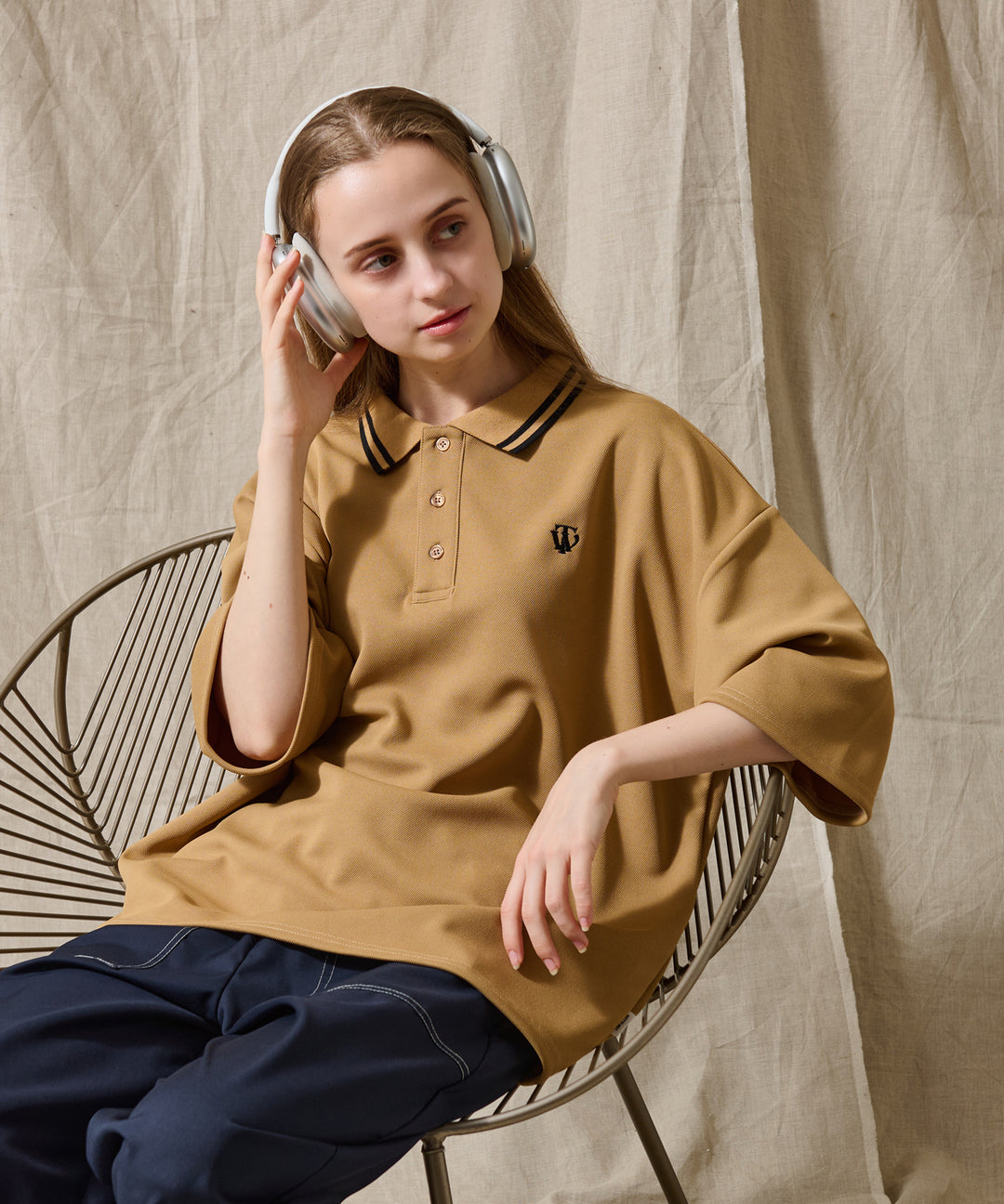 WETTEMPT｜ウィテンプト】MOSS STITCH LOOSE POLO SHIRT / 鹿の子