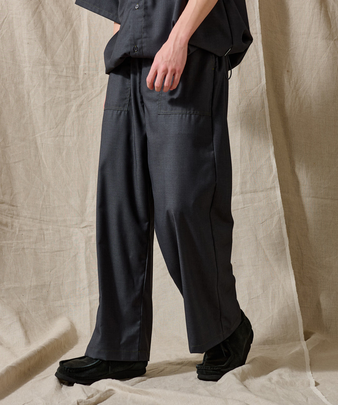 正規 16AW sulvam カットオフ 変形 スラックス ステッチ 119P▲ 正規 16AW sulvam カットオフ 変形 スラックス ステッチ 119P