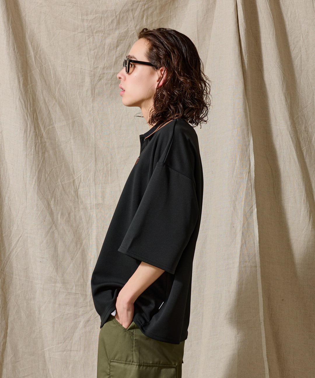 WETTEMPT｜ウィテンプト】MOSS STITCH LOOSE POLO SHIRT / 鹿の子