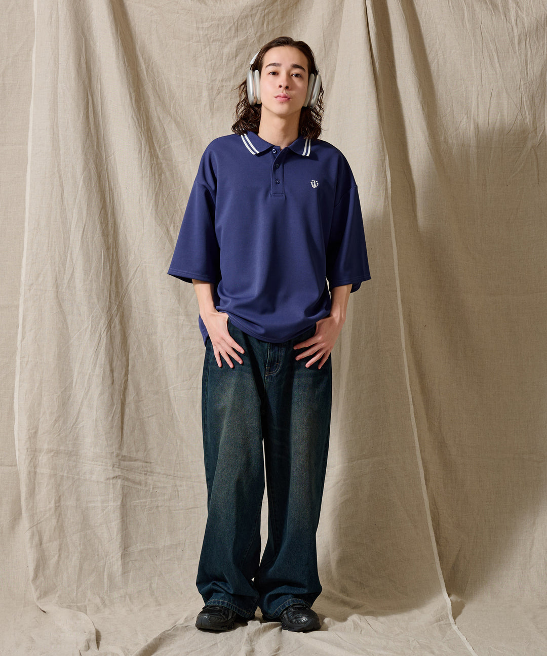 WETTEMPT｜ウィテンプト】MOSS STITCH LOOSE POLO SHIRT