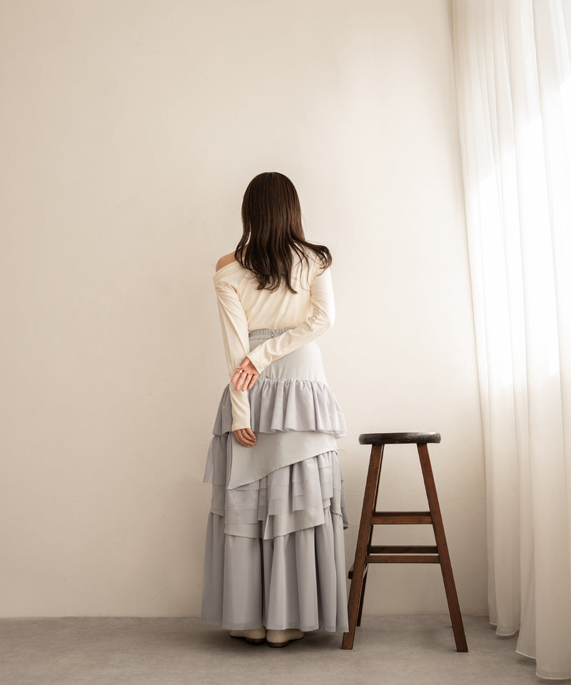 tull mix tiered skirt / チュールミックスティアードスカート