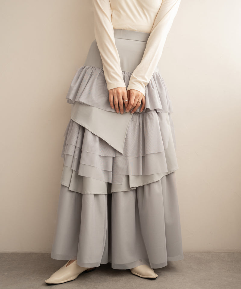 tull mix tiered skirt / チュールミックスティアードスカート