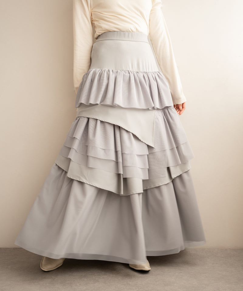 tull mix tiered skirt / チュールミックスティアードスカート