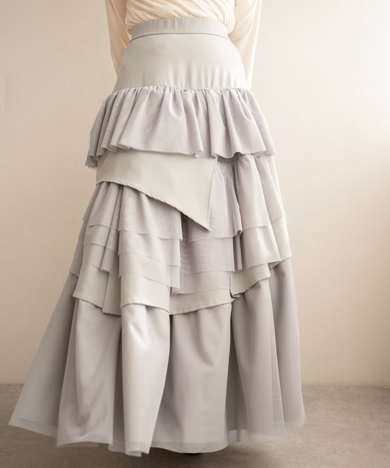 tull mix tiered skirt / チュールミックスティアードスカート