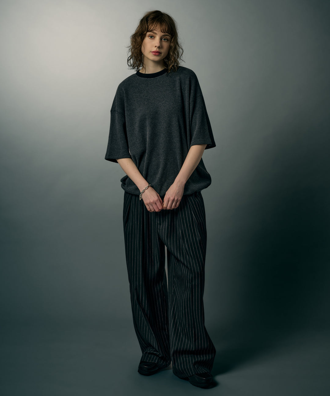 WETTEMPT｜ウィテンプト】BICOLOR WAFFLE S/S TEE / バイカラー
