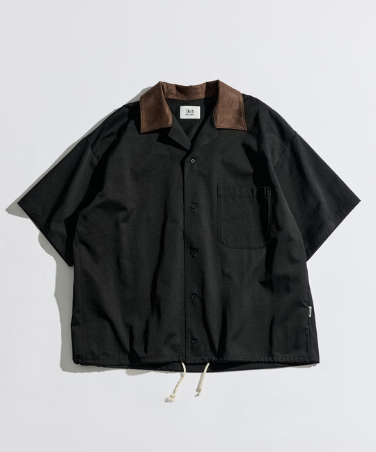 【WETTEMPT｜ウィテンプト】FAUX SUEDE COLLAR TWILL S/S SHIRT / フェイクスエードカラーツイルS/Sシャツ