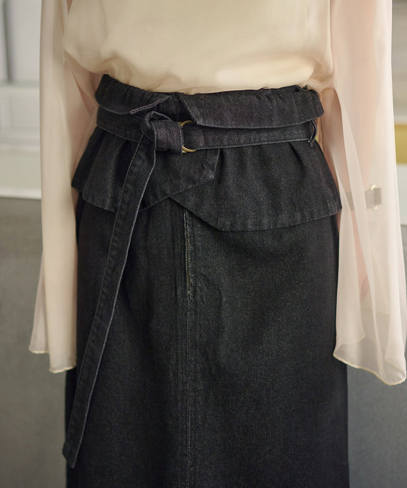 2way design slit denim skirt / 2wayデザインスリットデニムスカート