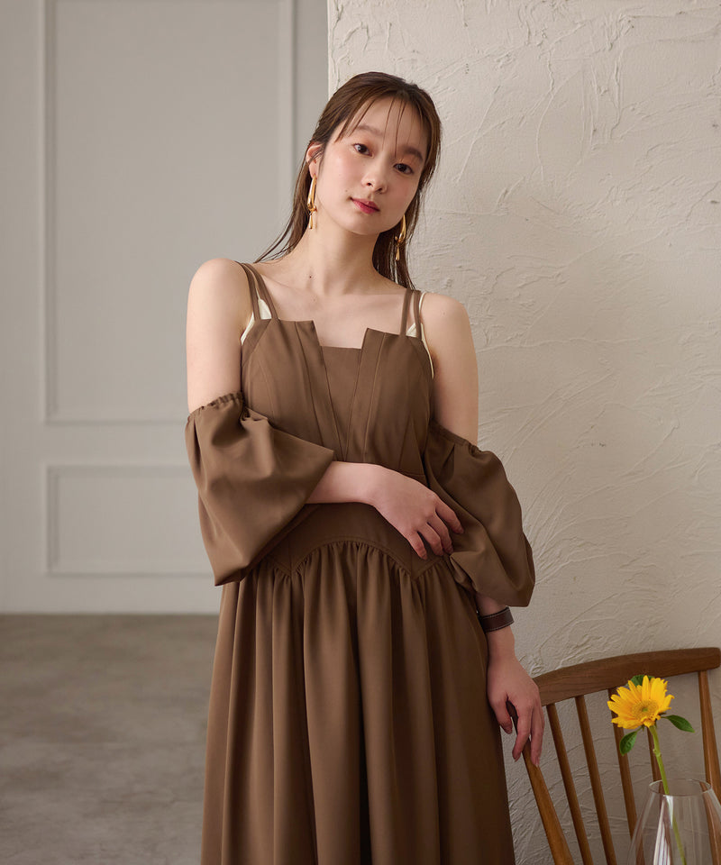 2way sleeve corset onepiece / 2wayスリーブコルセットワンピース