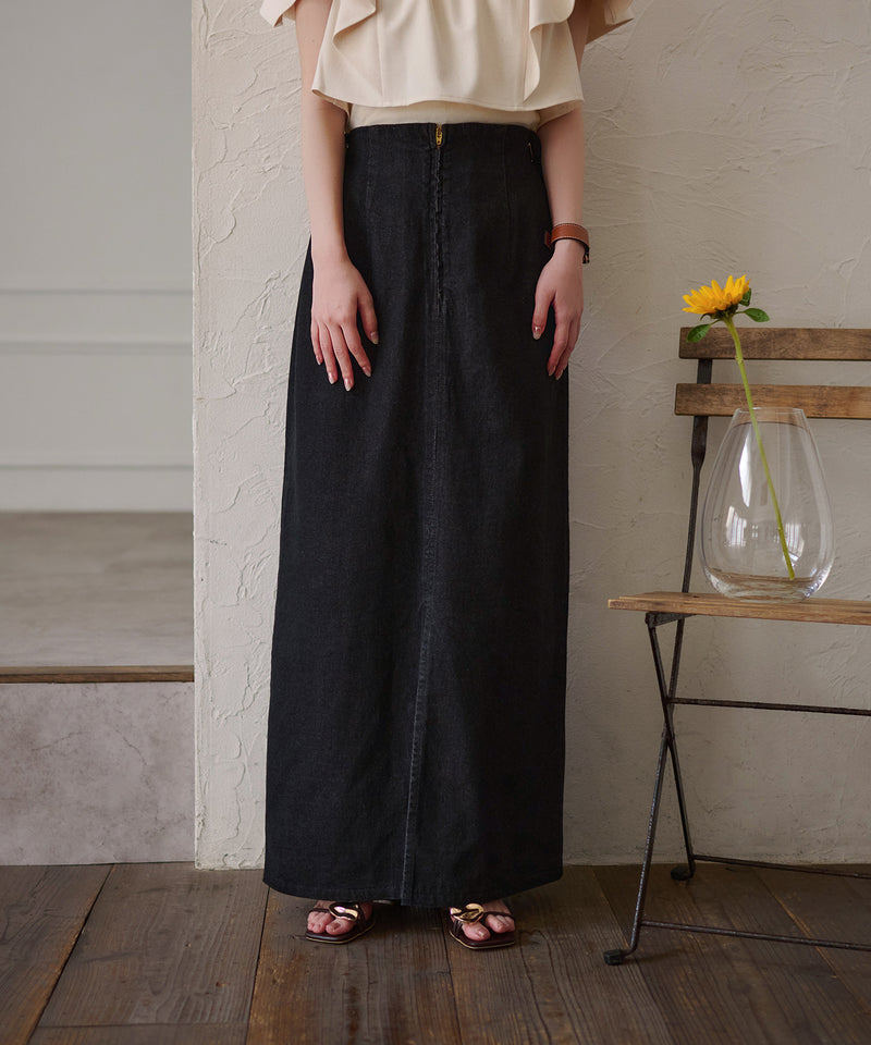 2way design slit denim skirt / 2wayデザインスリットデニムスカート