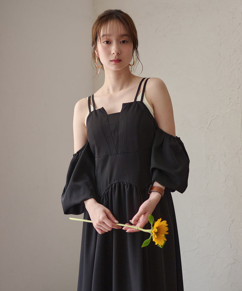 2way sleeve corset onepiece / 2wayスリーブコルセットワンピース