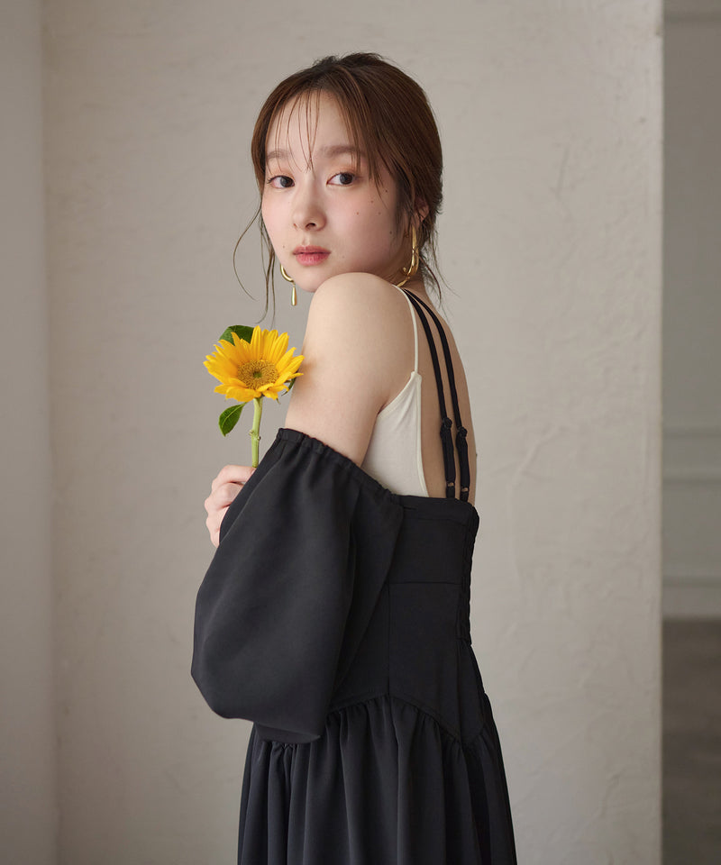 2way sleeve corset onepiece / 2wayスリーブコルセットワンピース