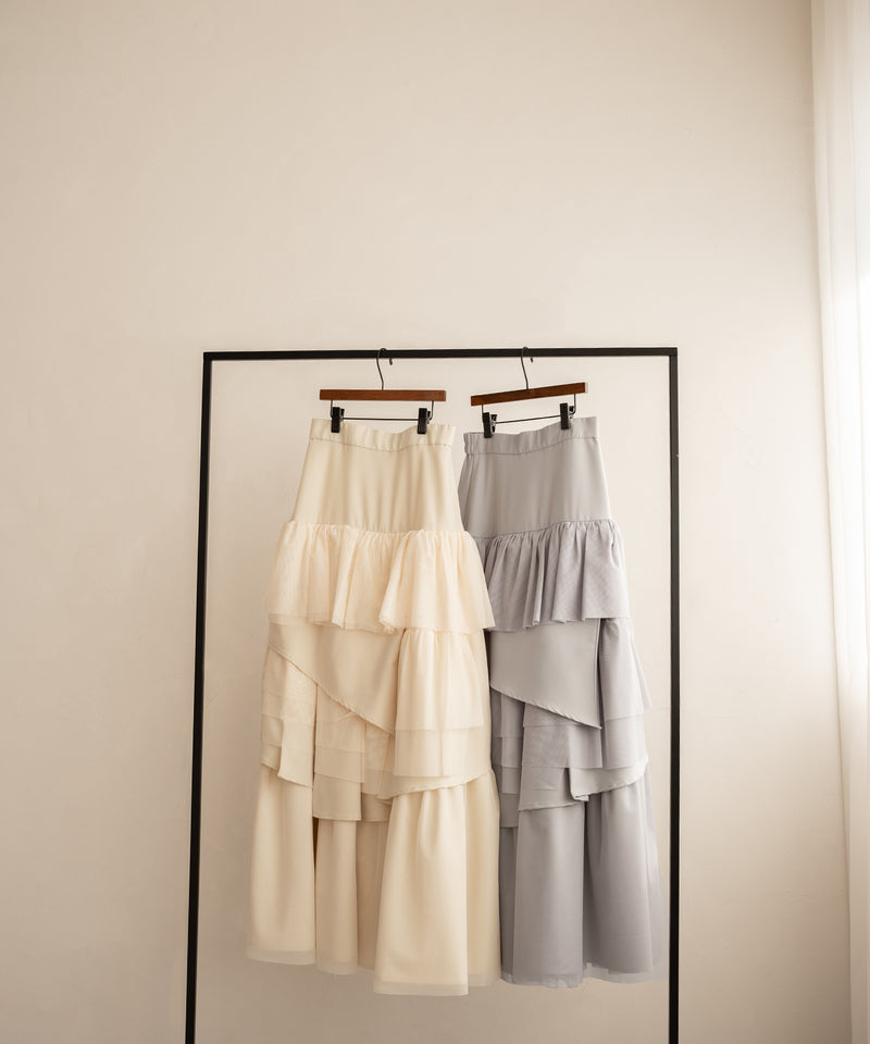 tull mix tiered skirt / チュールミックスティアードスカート