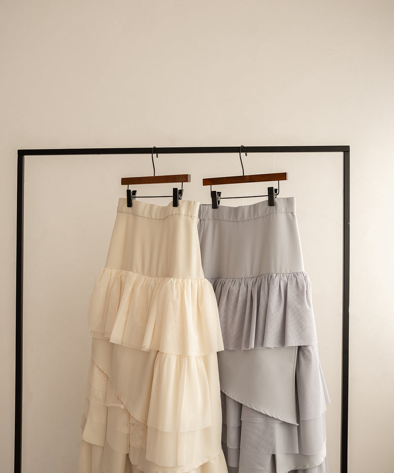 tull mix tiered skirt / チュールミックスティアードスカート