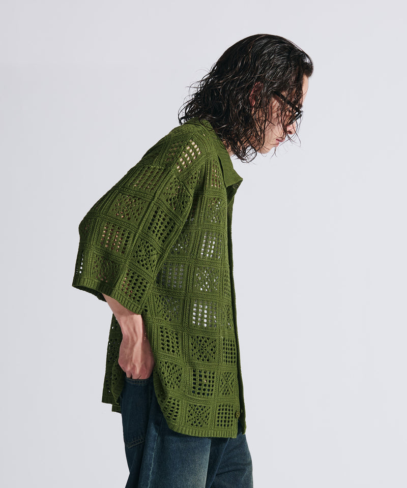 【WETTEMPT｜ウィテンプト】CROCHET KNIT SHIRT / クロシェニットシャツ