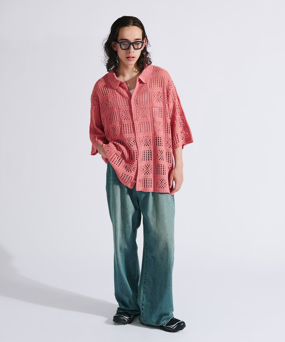 WETTEMPT｜ウィテンプト】CROCHET KNIT SHIRT / クロシェニットシャツ