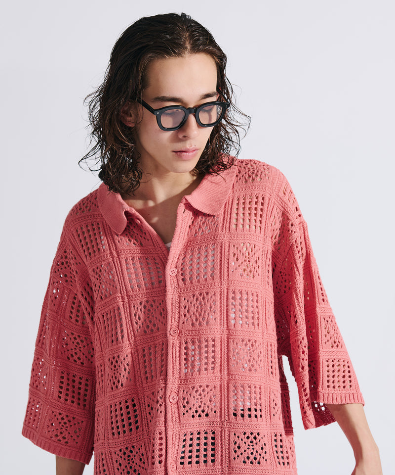 【WETTEMPT｜ウィテンプト】CROCHET KNIT SHIRT / クロシェニットシャツ