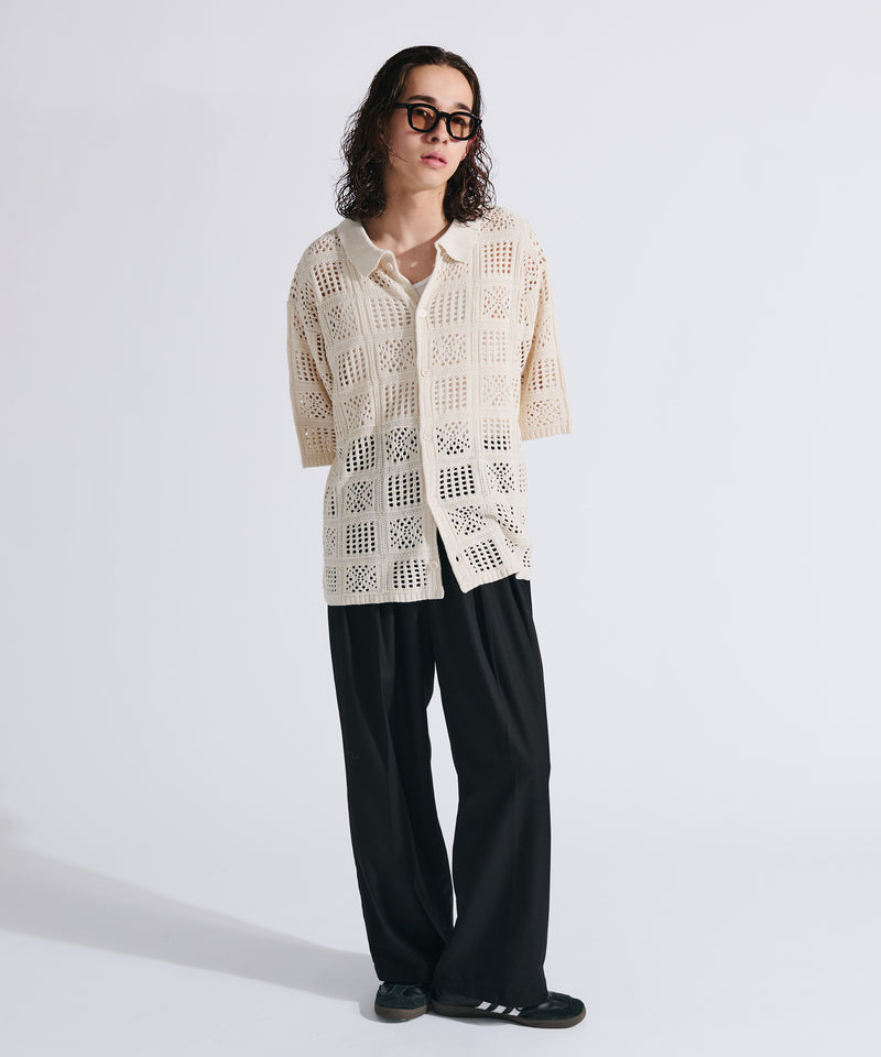 【WETTEMPT｜ウィテンプト】CROCHET KNIT SHIRT / クロシェニットシャツ