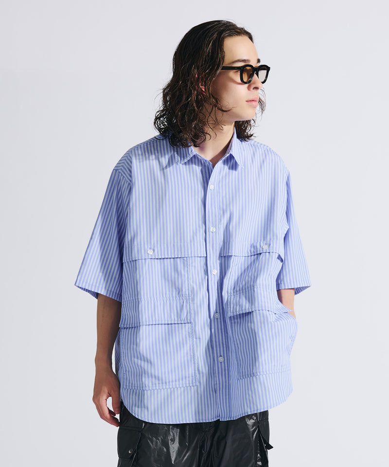 【WETTEMPT｜ウィテンプト】MULTI POCKET STRIPE SHIRT / マルチポケットストライプシャツ