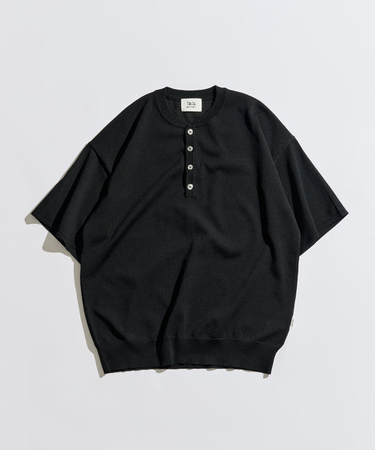 【WETTEMPT｜ウィテンプト】HIGH GAUGE HENRY NECK S/S KNIT / ハイゲージヘンリーネックS/Sニット
