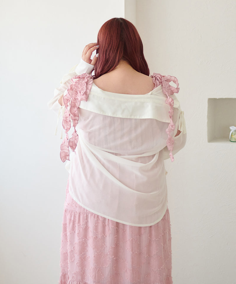 JACQUARD FRILL RIBBON CAMI DRESS/ジャガードフリルリボンキャミワンピース