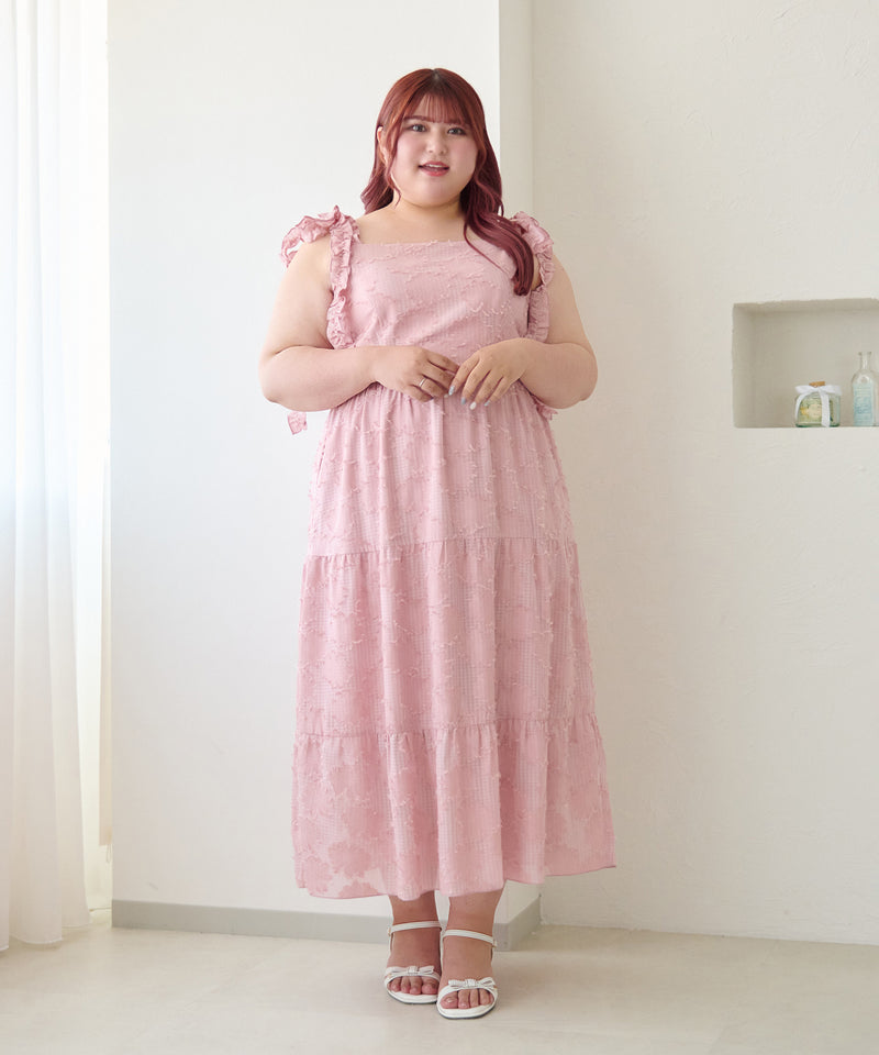 JACQUARD FRILL RIBBON CAMI DRESS/ジャガードフリルリボンキャミワンピース